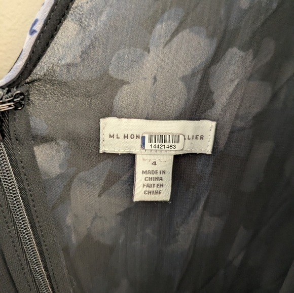 Monique Lhuillier Melanie Blue Floral Maxi Dress Size 4 - Picture 4 of 6